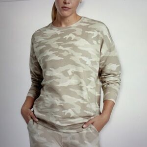 Athleta Studio to Street Camo Crewneck Sweatshirt S